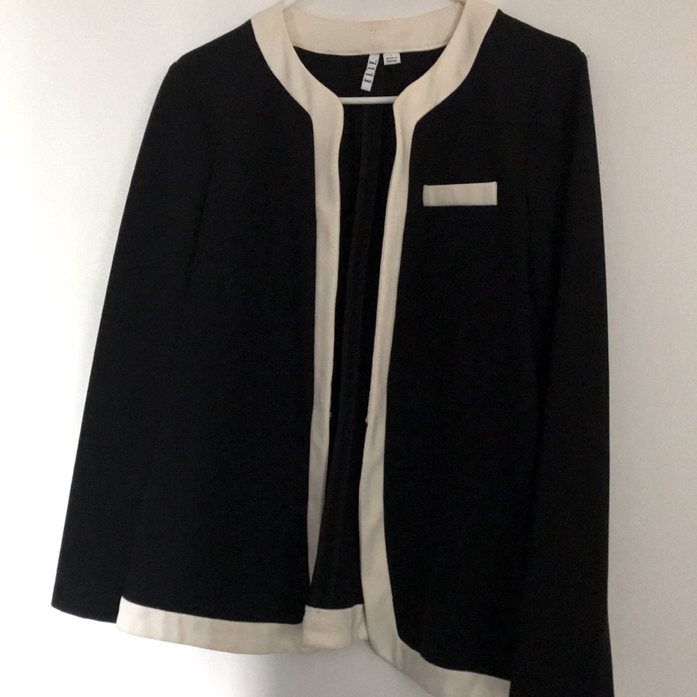 Elle dress short blazer black and crème color